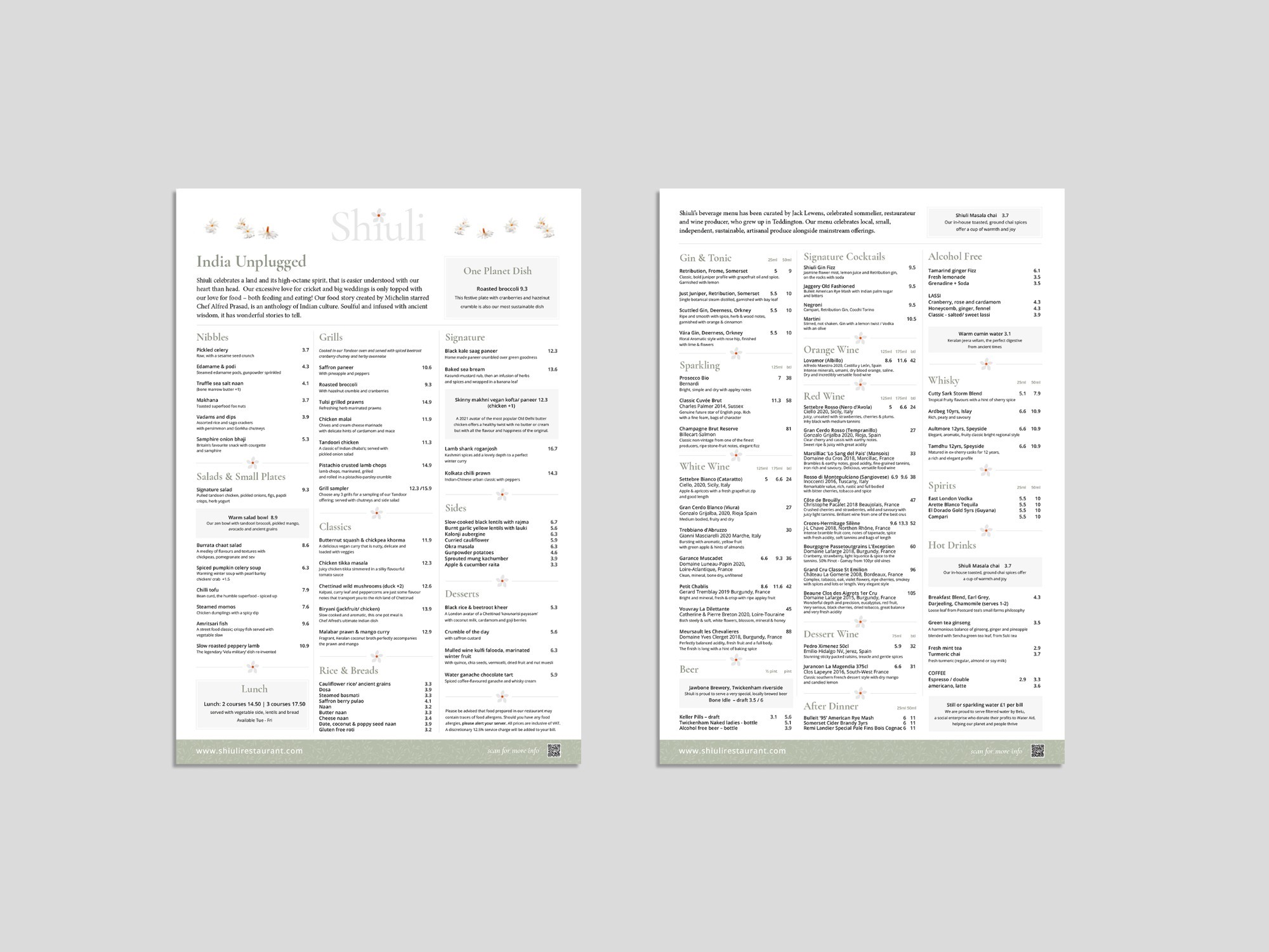 Shiuli restaurant | A3 Menus