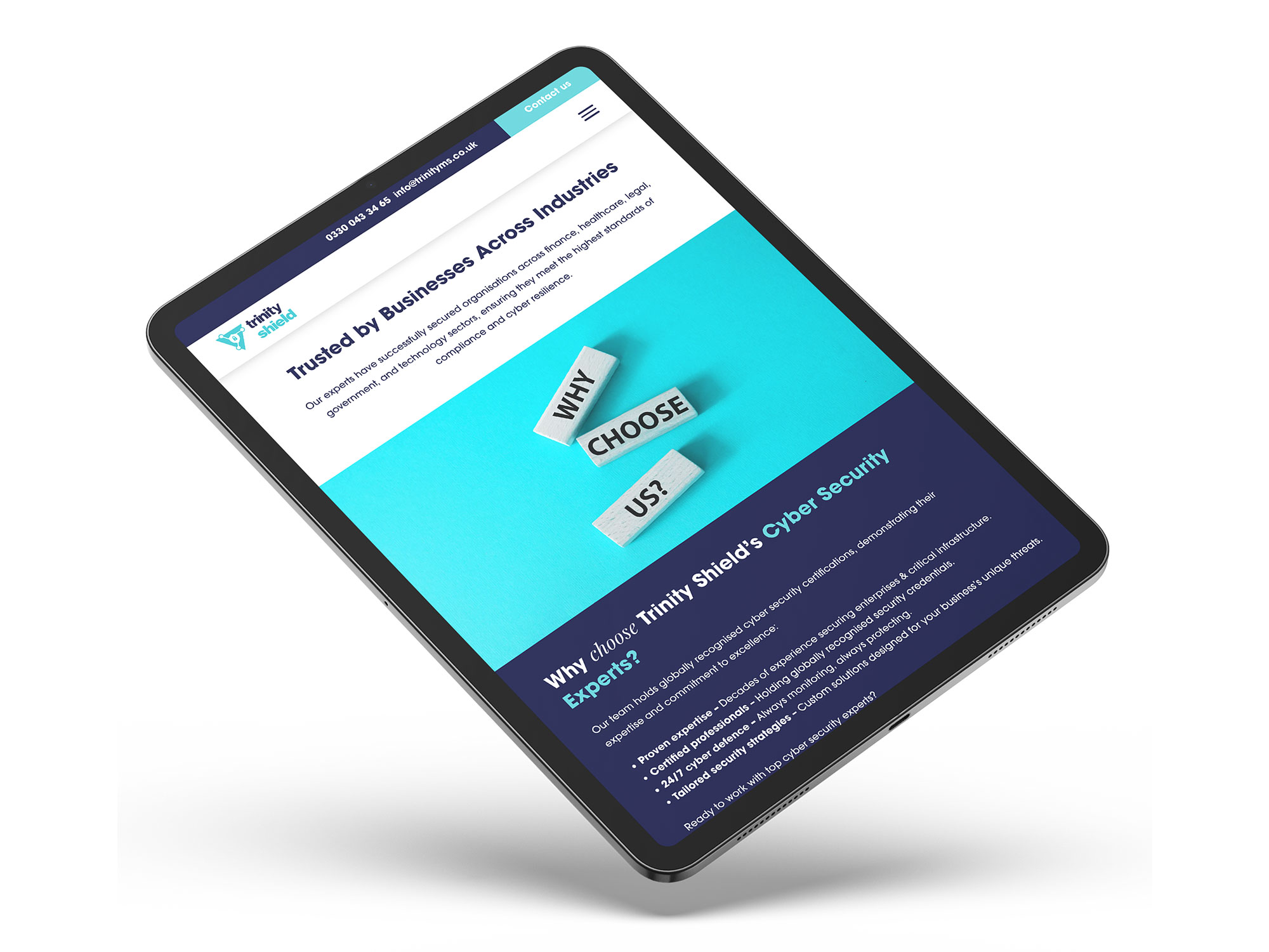 Trinity Shield | Website | Tablet